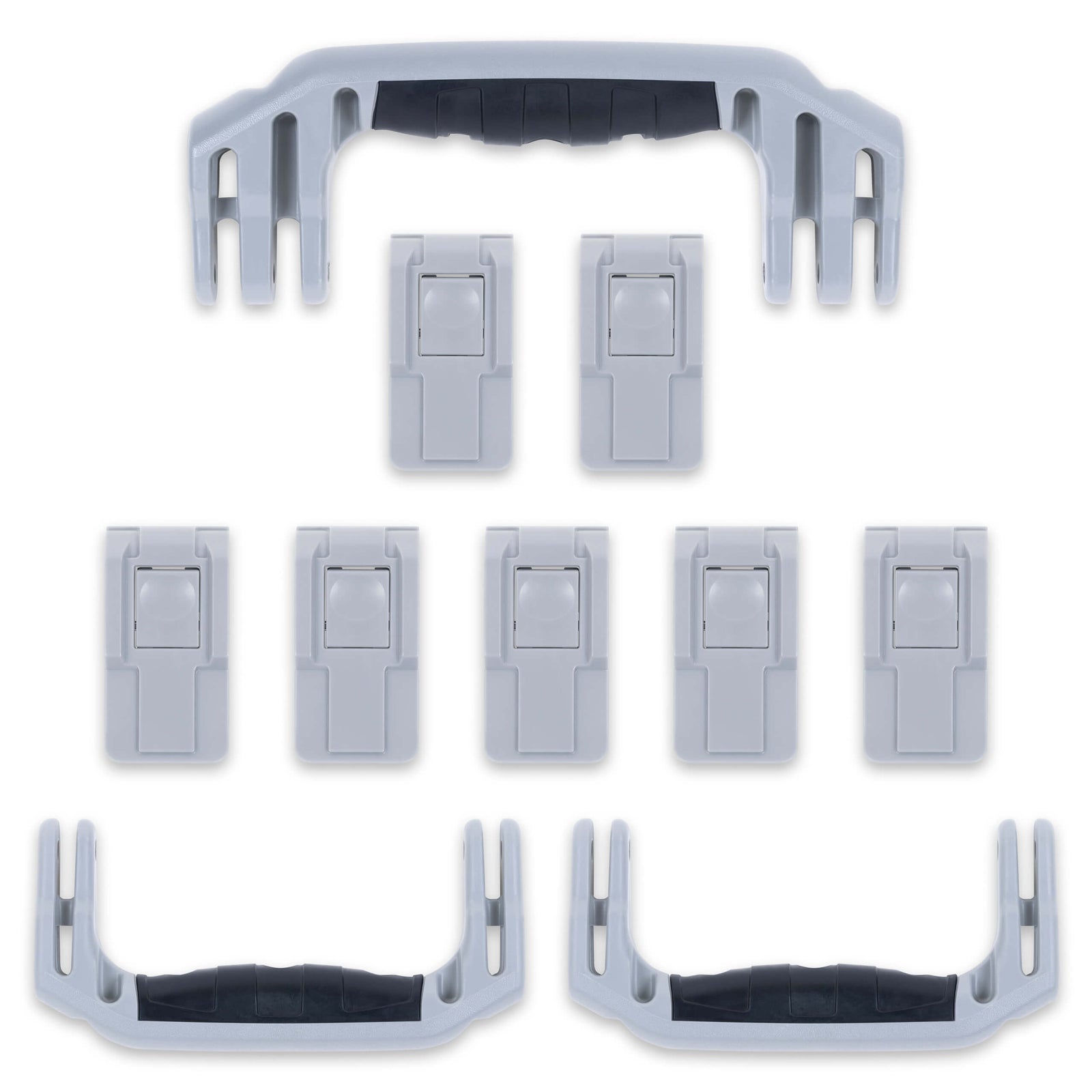 Pelican 1650 Replacement Handles & Push-Button Latches Set - Silver ColorCase 