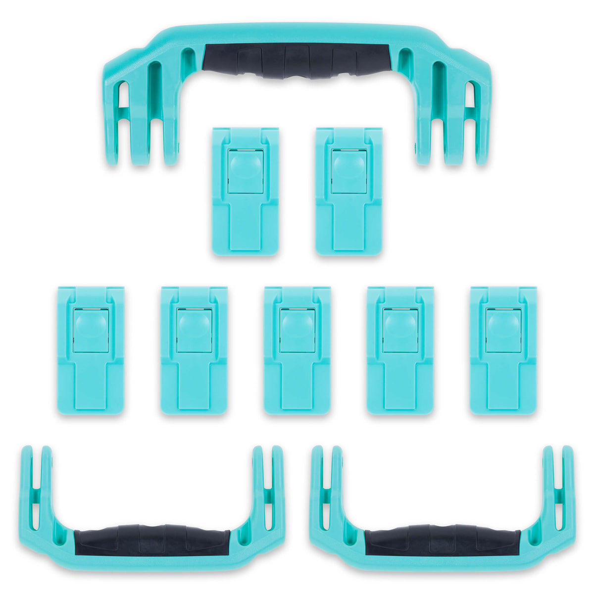 Pelican 1650 Replacement Handles &amp; Push-Button Latches Set - Teal ColorCase 
