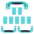 Pelican 1650 Replacement Handles & Push-Button Latches Set - Teal ColorCase 