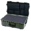 Pelican 1650 Case, OD Green with Black Handles & Latches Pick & Pluck Foam with Laptop Computer Lid Pouch ColorCase 016500-0201-130-110