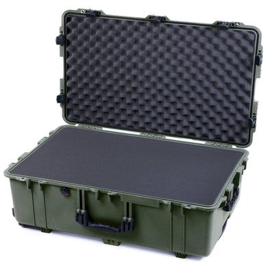 Pelican 1650 Case, OD Green with Black Handles & Latches Pick & Pluck Foam with Convoluted Lid Foam ColorCase 016500-0001-130-110