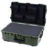 Pelican 1650 Case, OD Green with Black Handles & Latches Pick & Pluck Foam with Mesh Lid Organizer ColorCase 016500-0101-130-110