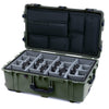 Pelican 1650 Case, OD Green with Black Handles & Latches Gray Padded Microfiber Dividers with Laptop Computer Lid Pouch ColorCase 016500-0270-130-110