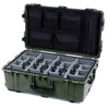 Pelican 1650 Case, OD Green with Black Handles & TSA Locking Latches Gray Padded Microfiber Dividers with Mesh Lid Organizer ColorCase 016500-0170-130-L10