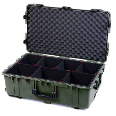 Pelican 1650 Case, OD Green with Black Handles & TSA Locking Latches TrekPak Divider System with Convoluted Lid Foam ColorCase 016500-0020-130-L10
