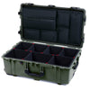 Pelican 1650 Case, OD Green with Black Handles & Push-Button Latches TrekPak Divider System with Laptop Computer Pouch ColorCase 016500-0220-130-111