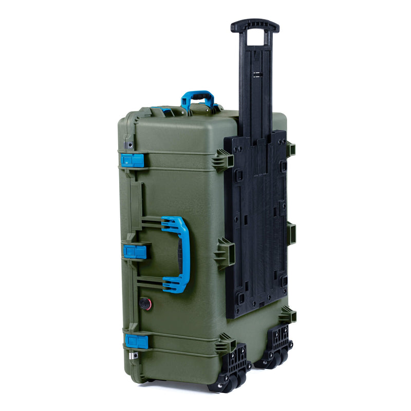 Pelican 1650 Case, OD Green with Blue Handles & Push-Button Latches ColorCase 