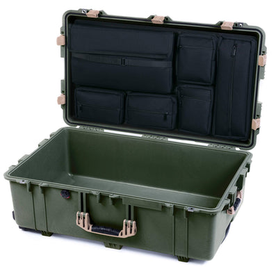 Pelican 1650 Case, OD Green with Desert Tan Handles & Latches Laptop Computer Lid Pouch Only ColorCase 016500-0200-130-310