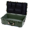 Pelican 1650 Case, OD Green with Desert Tan Handles & Push-Button Latches Mesh Lid Organizer Only ColorCase 016500-0100-130-311