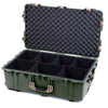 Pelican 1650 Case, OD Green with Desert Tan Handles & Push-Button Latches TrekPak Divider System with Convoluted Lid Foam ColorCase 016500-0020-130-311