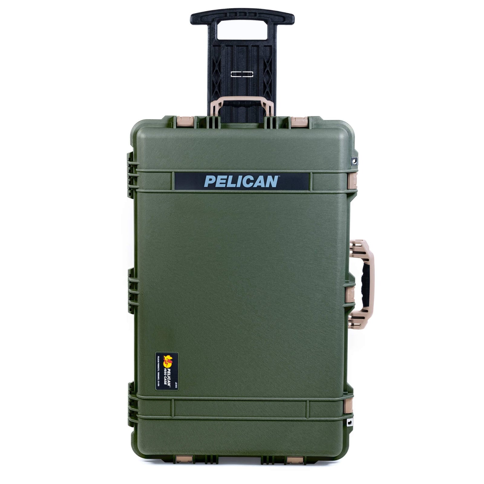 Pelican 1650 Case, OD Green with Desert Tan Handles & Push-Button Latches ColorCase 