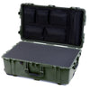 Pelican 1650 Case, OD Green (Push-Button Latches) Pick & Pluck Foam with Mesh Lid Organizer ColorCase 016500-0101-130-131