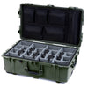 Pelican 1650 Case, OD Green (Push-Button Latches) Gray Padded Microfiber Dividers with Mesh Lid Organizer ColorCase 016500-0170-130-131