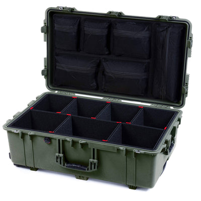 Pelican 1650 Case, OD Green TrekPak Divider System with Mesh Lid Organizer ColorCase 016500-0120-130-130