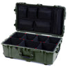 Pelican 1650 Case, OD Green (Push-Button Latches) TrekPak Divider System with Mesh Lid Organizer ColorCase 016500-0120-130-131