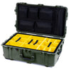 Pelican 1650 Case, OD Green Yellow Padded Microfiber Dividers with Mesh Lid Organizer ColorCase 016500-0110-130-130