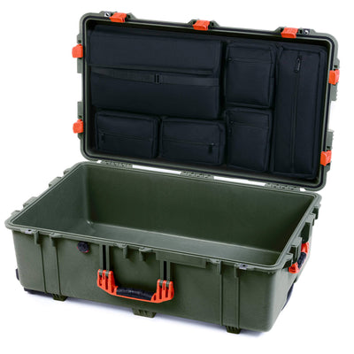 Pelican 1650 Case, OD Green with Orange Handles & Latches Laptop Computer Lid Pouch Only ColorCase 016500-0200-130-150