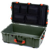 Pelican 1650 Case, OD Green with Orange Handles & Latches Mesh Lid Organizer Only ColorCase 016500-0100-130-150