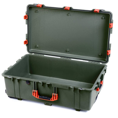 Pelican 1650 Case, OD Green with Orange Handles & Push-Button Latches None (Case Only) ColorCase 016500-0000-130-151