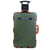Pelican 1650 Case, OD Green with Orange Handles & Latches ColorCase
