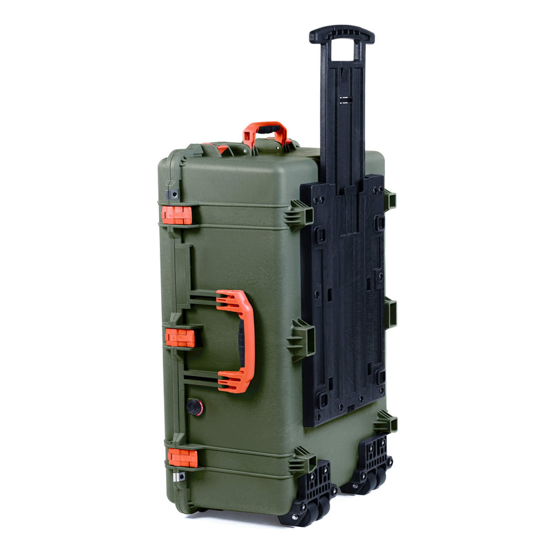 Pelican 1650 Case, OD Green with Orange Handles & Latches ColorCase 