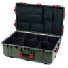 Pelican 1650 Case, OD Green with Red Handles & Push-Button Latches TrekPak Divider System with Laptop Computer Pouch ColorCase 016500-0220-130-321