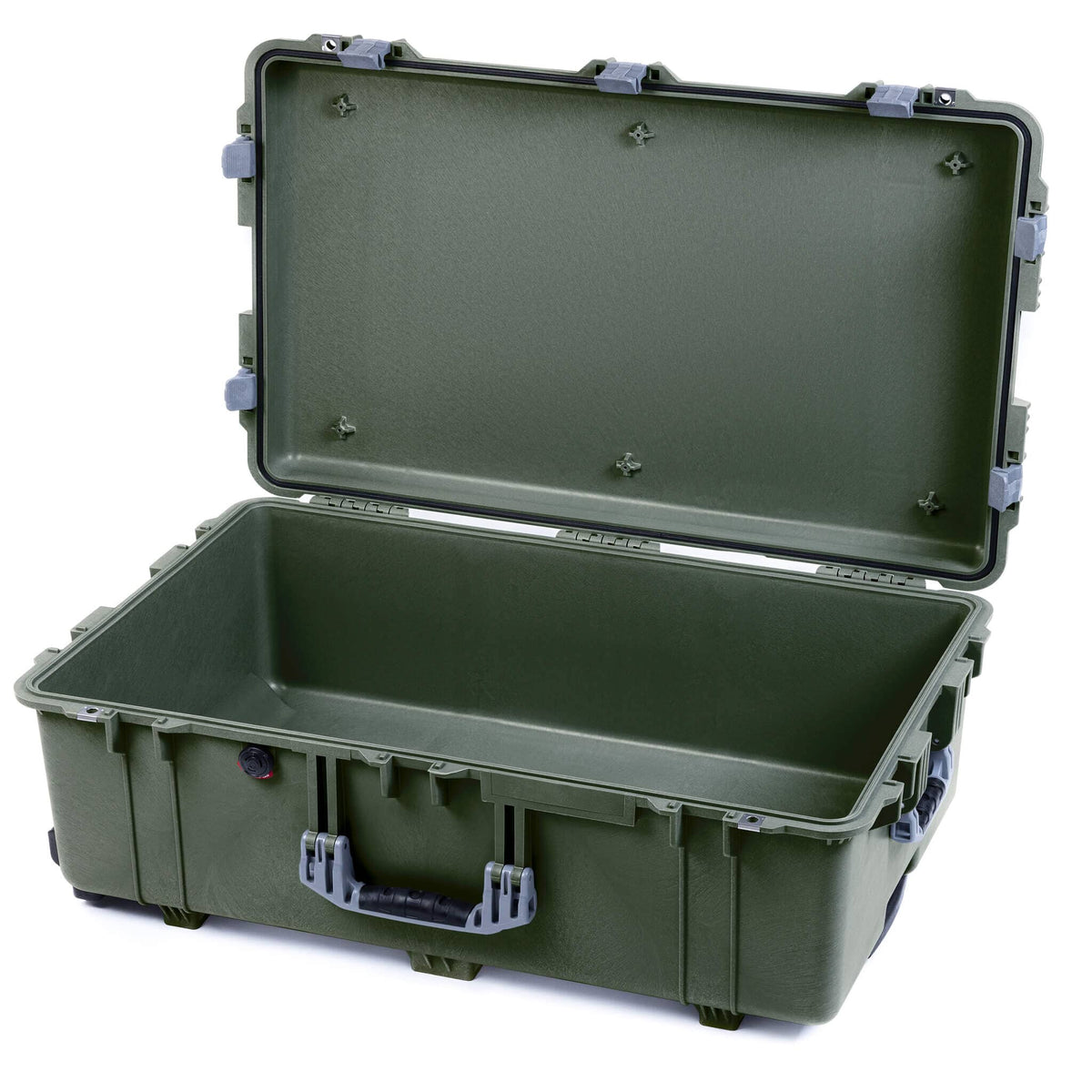 Pelican 1650 Case, OD Green with Silver Handles &amp; Latches None (Case Only) ColorCase 016500-0000-130-180