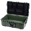 Pelican 1650 Case, OD Green with Silver Handles & Latches Mesh Lid Organizer Only ColorCase 016500-0100-130-180