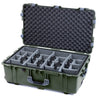 Pelican 1650 Case, OD Green with Silver Handles & Latches Gray Padded Microfiber Dividers with Convoluted Lid Foam ColorCase 016500-0070-130-180