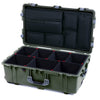 Pelican 1650 Case, OD Green with Silver Handles & Latches TrekPak Divider System with Laptop Computer Pouch ColorCase 016500-0220-130-180