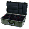 Pelican 1650 Case, OD Green with Silver Handles & Push-Button Latches TrekPak Divider System with Laptop Computer Pouch ColorCase 016500-0220-130-181