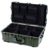 Pelican 1650 Case, OD Green with Silver Handles & Latches TrekPak Divider System with Mesh Lid Organizer ColorCase 016500-0120-130-180