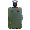 Pelican 1650 Case, OD Green with Yellow Handles & Push-Button Latches ColorCase