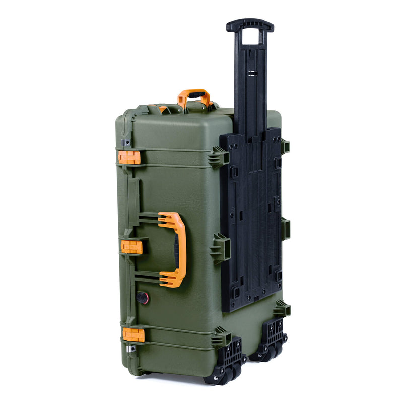 Pelican 1650 Case, OD Green with Yellow Handles & Latches ColorCase 