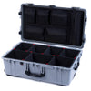 Pelican 1650 Case, Silver with Black Handles & Latches TrekPak Divider System with Mesh Lid Organizer ColorCase 016500-0120-180-110