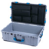 Pelican 1650 Case, Silver with Blue Handles & Latches Laptop Computer Lid Pouch Only ColorCase 016500-0200-180-120