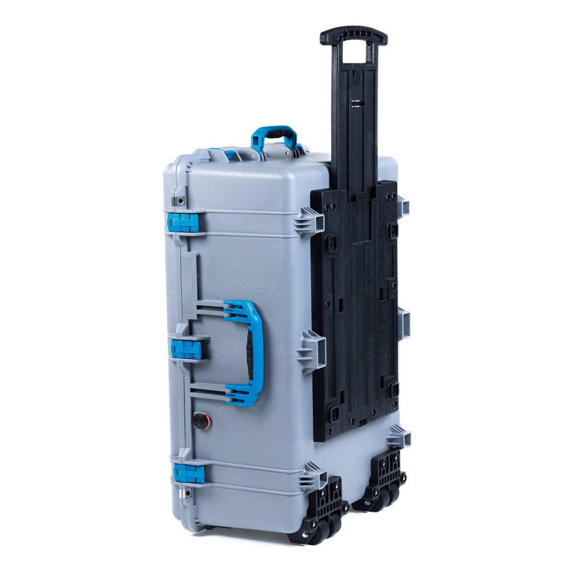 Pelican 1650 Case, Silver with Blue Handles & Latches ColorCase 