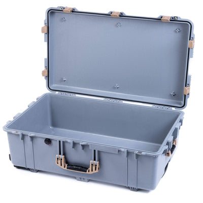 Pelican 1650 Case, Silver with Desert Tan Handles & Latches None (Case Only) ColorCase 016500-0000-180-310