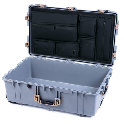 Pelican 1650 Case, Silver with Desert Tan Handles & Push-Button Latches Laptop Computer Lid Pouch Only ColorCase 016500-0200-180-311