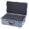 Pelican 1650 Case, Silver with Desert Tan Handles & Push-Button Latches Pick & Pluck Foam with Convoluted Lid Foam ColorCase 016500-0001-180-311