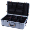 Pelican 1650 Case, Silver with Desert Tan Handles & Push-Button Latches TrekPak Divider System with Mesh Lid Organizer ColorCase 016500-0120-180-311
