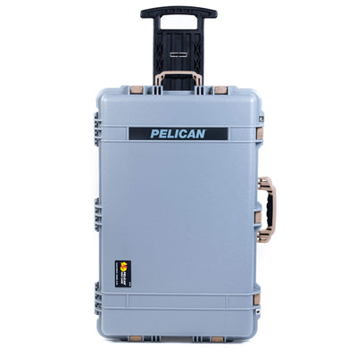 Pelican 1650 Case, Silver with Desert Tan Handles & Latches ColorCase