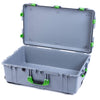 Pelican 1650 Case, Silver with Lime Green Handles & Push-Button Latches None (Case Only) ColorCase 016500-0000-180-301