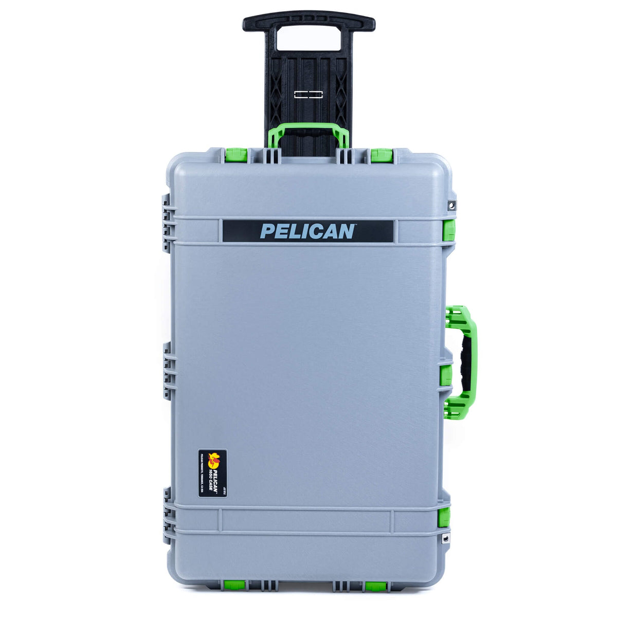 Pelican 1650 Case, Silver with Lime Green Handles &amp; Latches ColorCase 