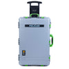 Pelican 1650 Case, Silver with Lime Green Handles & Push-Button Latches ColorCase