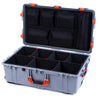 Pelican 1650 Case, Silver with Orange Handles & Latches TrekPak Divider System with Mesh Lid Organizer ColorCase 016500-0120-180-150