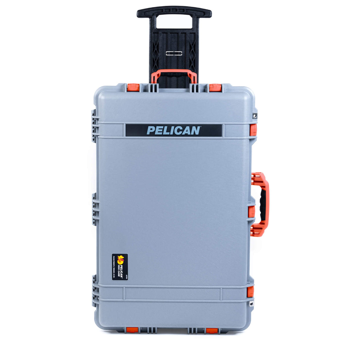 Pelican 1650 Case, Silver with Orange Handles &amp; Latches ColorCase 
