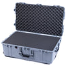 Pelican 1650 Case, Silver (Push-Button Latches) Pick & Pluck Foam with Convoluted Lid Foam ColorCase 016500-0001-180-181