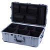 Pelican 1650 Case, Silver (Push-Button Latches) TrekPak Divider System with Mesh Lid Organizer ColorCase 016500-0120-180-181