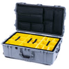 Pelican 1650 Case, Silver Yellow Padded Microfiber Dividers with Laptop Computer Lid Pouch ColorCase 016500-0210-180-110
